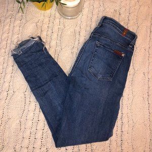 7 For All Mankind The High Waist Ankle Skinny 25